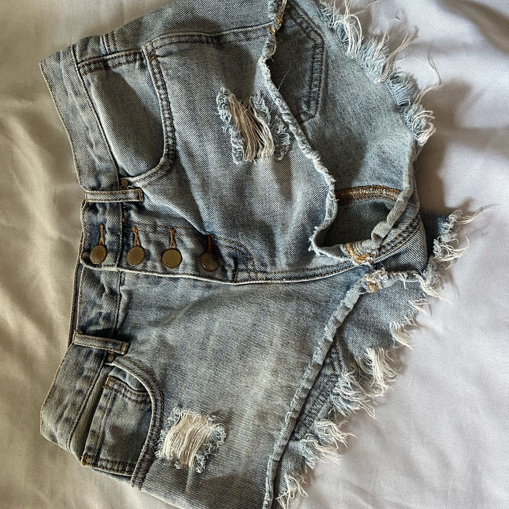 Distressed Denim Shorts